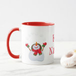 Christmas Mug-Snowman-Feliz Navidad Mug<br><div class="desc">Ceramic coffee/tea/cocoa mug is shown with a festive Christmas holiday snowman art print with "Feliz Navidad" [Merry Christmas in the Spanish language] in text. Snowman print on both sides of mug.
Customize this item or buy as is.</div>
