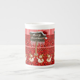 Christmas Mug, Snowman, Merry Christmas Bone China Mug