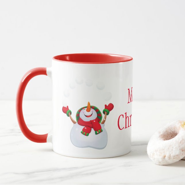 Christmas Mug-Snowman Mug (With Donut)