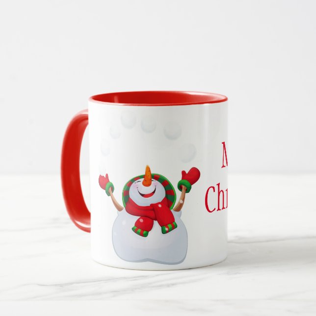 Christmas Mug-Snowman Mug (Front Left)