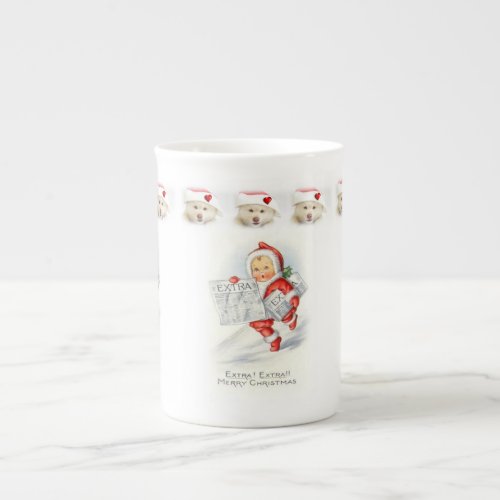 Christmas Mug Vintage Merry Christmas Bone China Mug