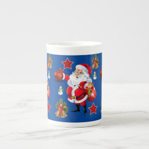 Christmas Mug, Vintage, Merry Christmas Santa Bone China Mug