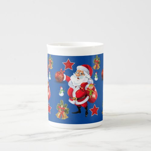 Christmas Mug Vintage Merry Christmas Santa Bone China Mug