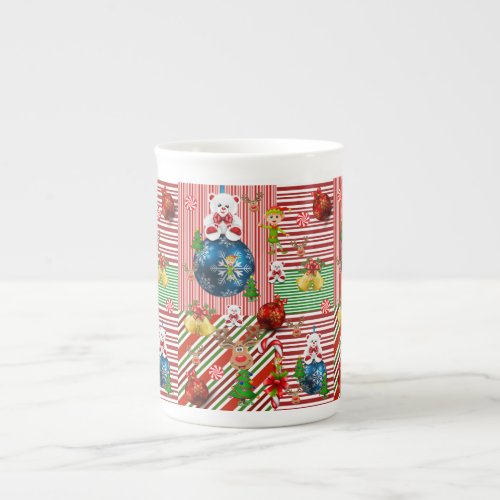 Christmas Mug Vintage Merry Christmas Teddy Bear Bone China Mug