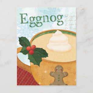Christmas Mug with Eggnog Holiday Postcard