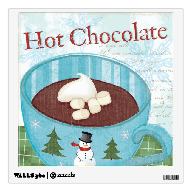 Christmas Mug with Hot Chocolate Wall Sticker (Front)
