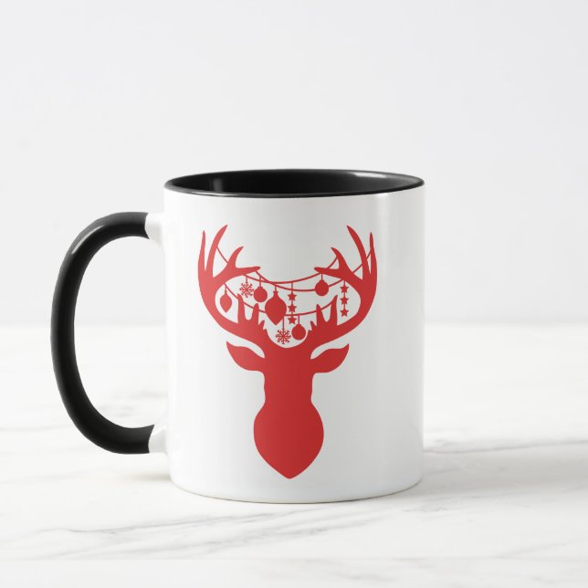 Christmas Mug with Ornaments on Reindeer (Left)
