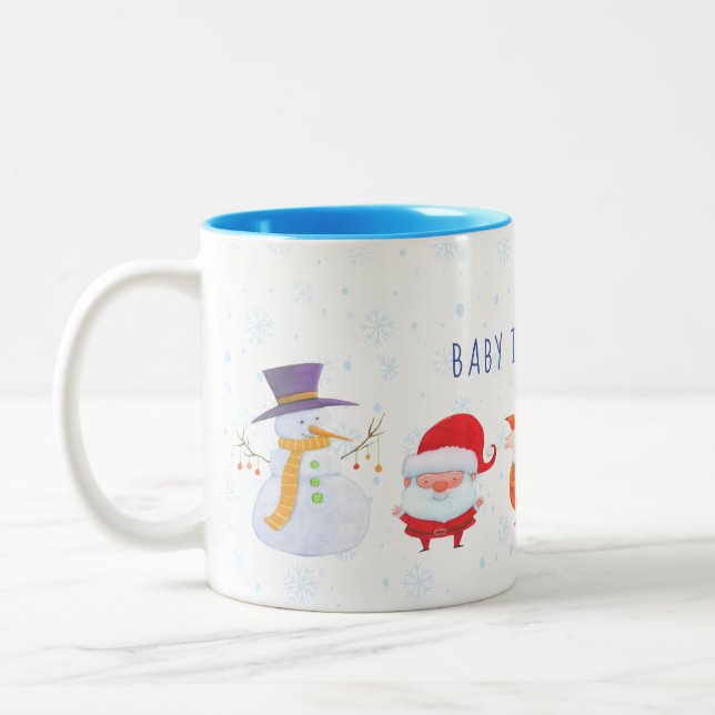 Christmas mug with Santa and cute animal friends (Left)