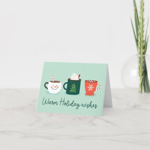 Christmas Mugs Holiday Folded Card