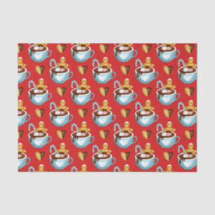 Christmas Mugs with Hot Chocolate and Cookies Tissue Paper