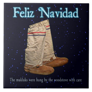 Christmas Mukluks Ceramic Tile