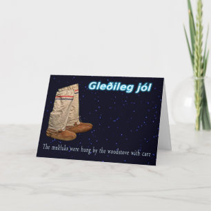 Christmas Mukluks Holiday Card