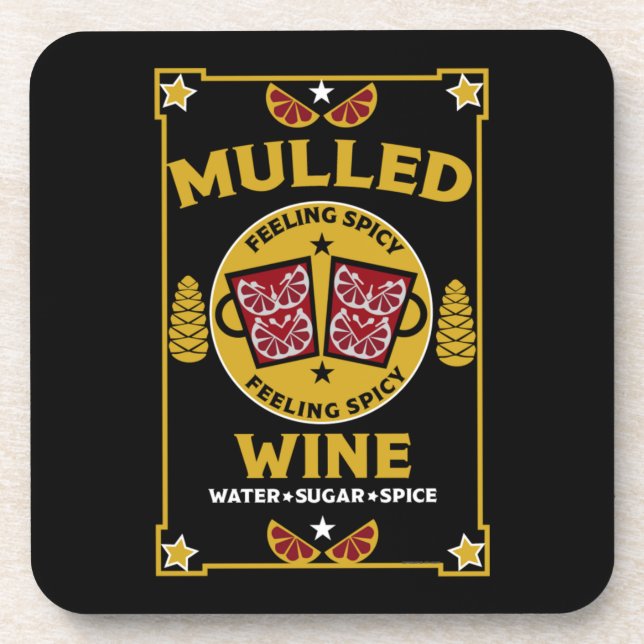 Christmas Mulled Red Wine  Beverage Coaster (Front)