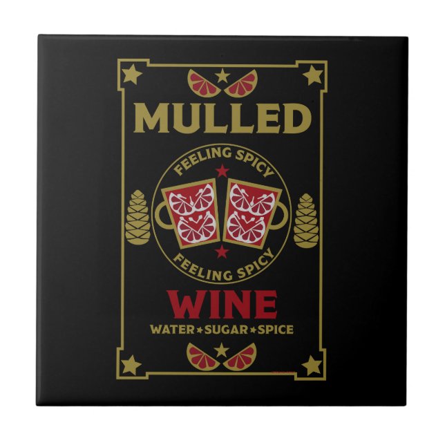 Christmas Mulled Red Wine Drink Ceramic Tile (Front)