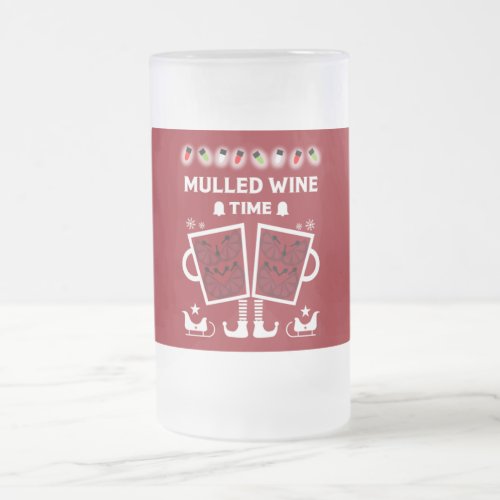 Christmas Mulled Red Wine Glhwein    Frosted Glass Beer Mug