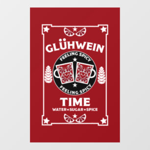 Christmas Mulled Red Wine Glühwein Window Cling