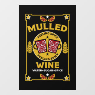 Christmas Mulled Red Wine Window Cling
