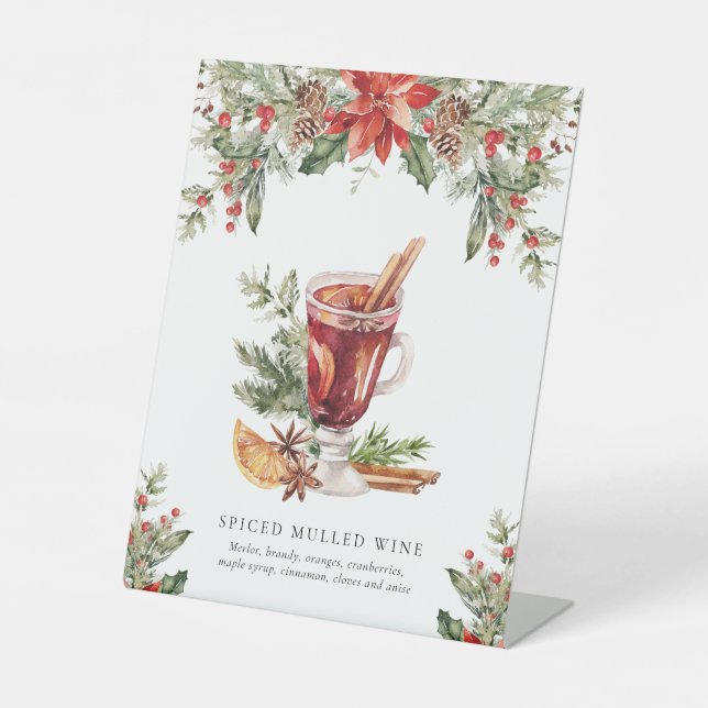 Christmas Mulled Wine Bar Signature Drink Sign (Front)