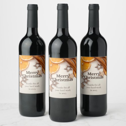 Christmas Mulled Wine Bottle Gift Label Set