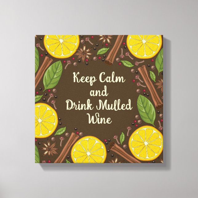 Christmas mulled wine spicy brown canvas print (Front)