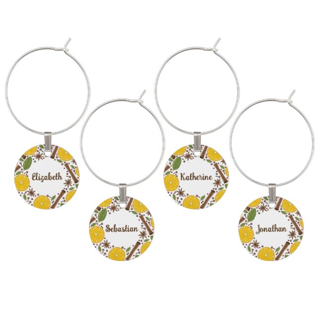 Christmas mulled wine spicy white  charm (Staggered)