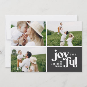 Christmas multi photo modern typography holiday card
