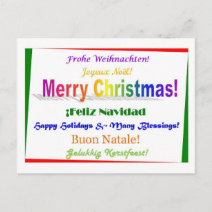 Christmas - Multilingual Holiday Postcard