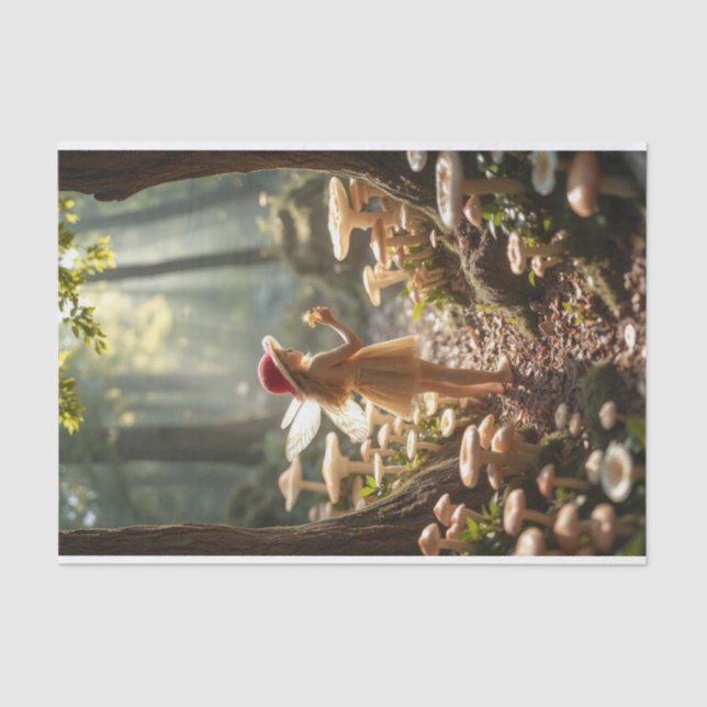 Christmas Mushroom Fairy Decoupage Tissue Paper (Front)