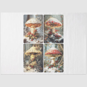 Christmas Mushroom Four Square Tissue Paper