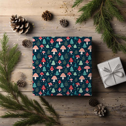 Christmas Mushroom Pattern Holiday Wrapping Paper