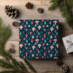 Christmas Mushroom Pattern Holiday Wrapping Paper<br><div class="desc">This design may be personalized in the area provided by changing the photo and/or text. Or it can be customized by choosing the click to customize further option and delete or change the color of the background, add text, change the text color or style, or delete the text for an...</div>