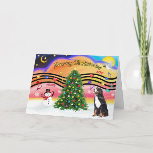 Christmas Music 2 - Bernese Mountain Dog Holiday Card