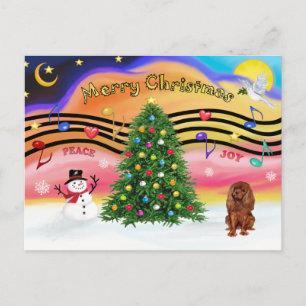 Christmas Music 2 - Cavalier (Ruby) Holiday Postcard