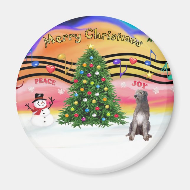 Christmas Music 2 - Irish Wolfhound 1 Magnet (Front)