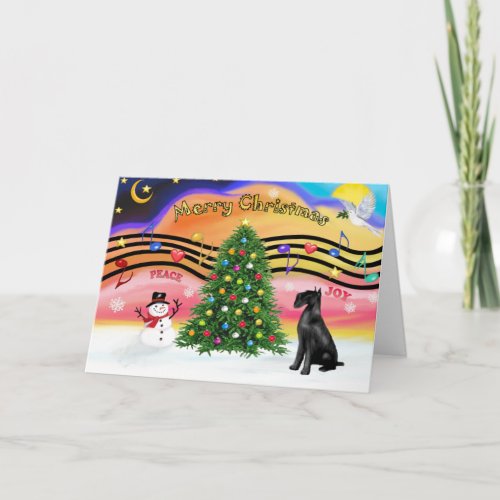 Christmas Music 2 _ Schnauzer Giant black Holiday Card