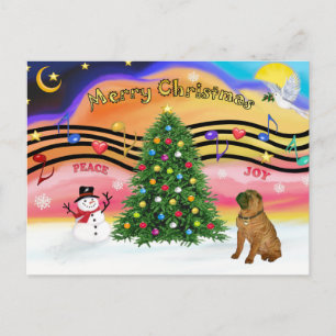 Christmas Music 2 - SharPei 4 Holiday Postcard