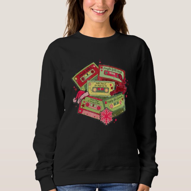 Christmas Music Cassette Tapes Retro Xmas Sweatshirt (Front)