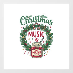 Christmas Music Is Jam Jar Pine Wreath Headphones Floor Decals