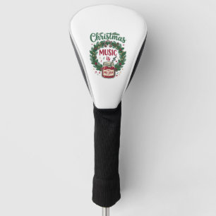 Christmas Music Is Jam Jar Pine Wreath Headphones Golf Head Cover