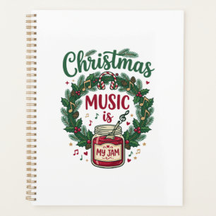 Christmas Music Is Jam Jar Pine Wreath Headphones Planner