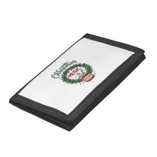 Christmas Music Is Jam Jar Pine Wreath Headphones Trifold Wallet