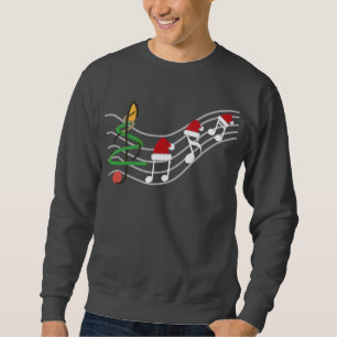 Christmas Music Notes Santa Hat Treble Clef Sweatshirt