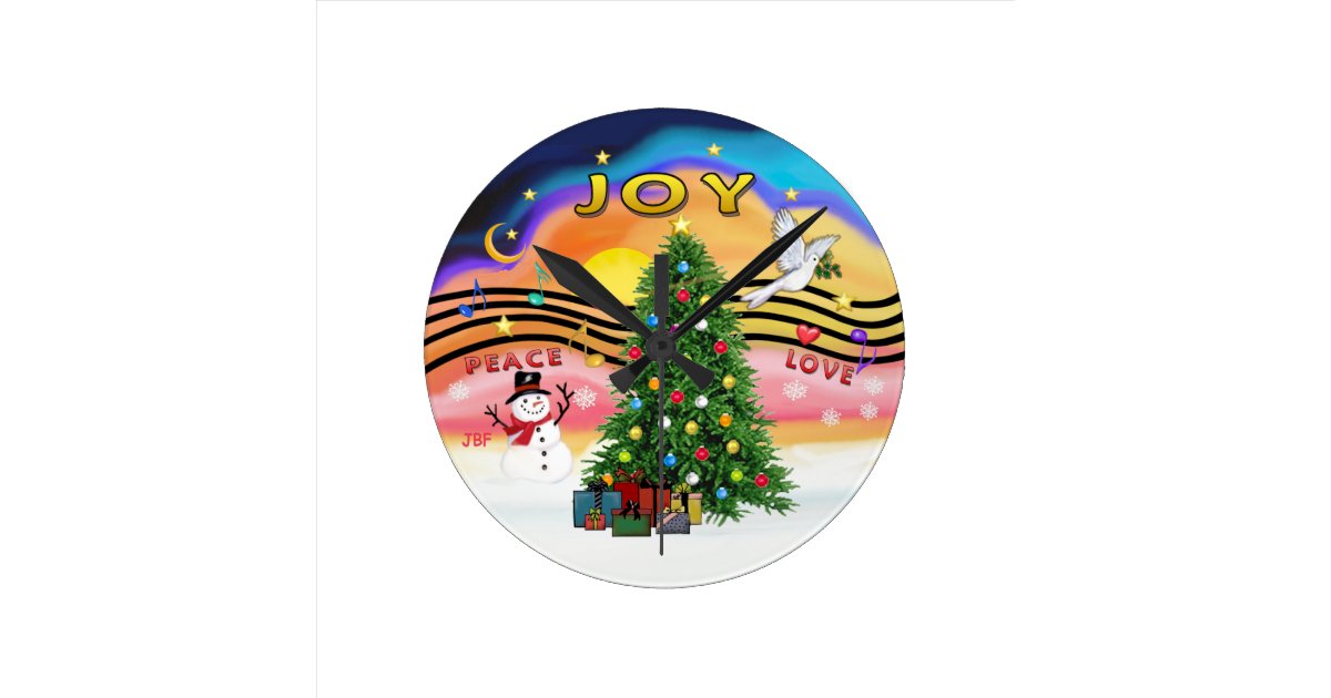 Christmas Music Round Clock