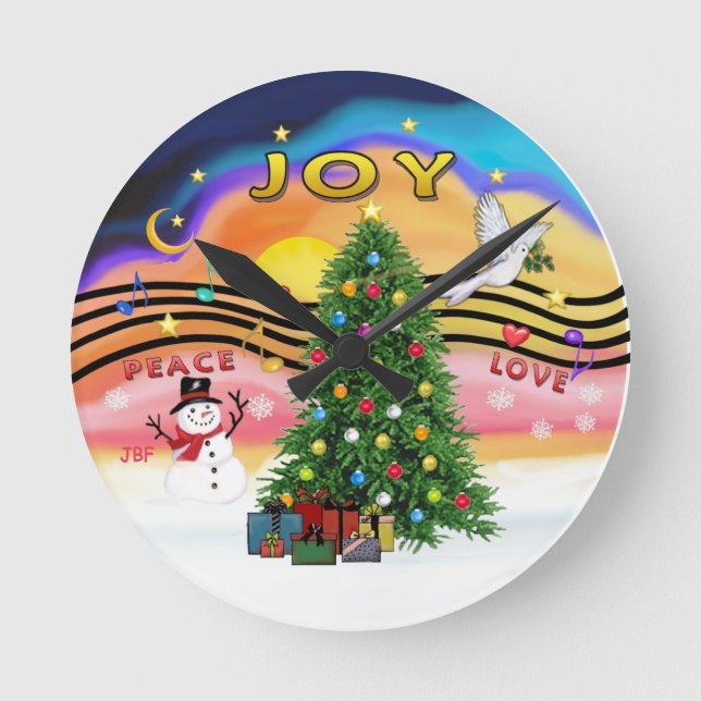 Christmas Music Round Clock (Front)