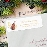 Christmas Music Violin Elegant Return Address Label<br><div class="desc">These elegant music themed Christmas return address labels feature a violin on a gold music staff.</div>