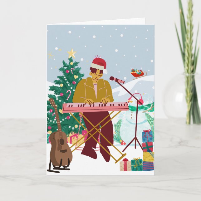 Christmas music winter wonderland holiday card (Front)