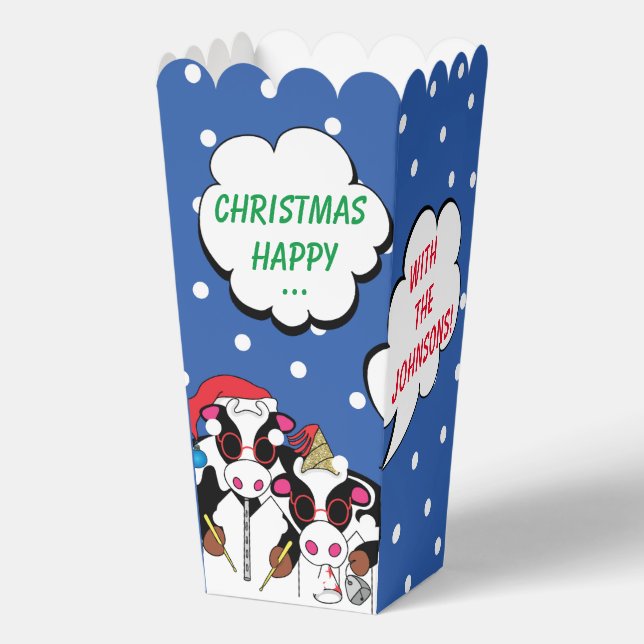 Christmas Musical Cows Favor Boxes (Front)