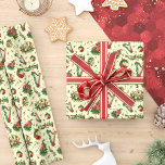 Christmas Musical Instruments Festive Pattern Wrapping Paper<br><div class="desc">Musical instruments decorated for Christmas are interspersed with musical notes and clefs. The Christmas musical instruments include violin,  french horn,  trumpet,  harp and drum,  decorated with festive holiday sprigs of holly,  berries,  flowers,  pine,  and other holiday greenery. The cream colored background makes the festive design stand out well.</div>
