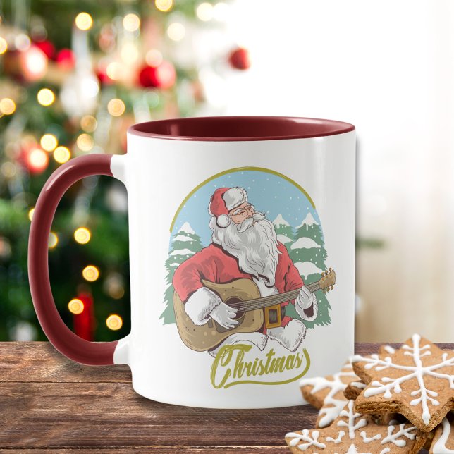Christmas Musical Santa Playing Guitar Winter Mug (Creator Uploaded)