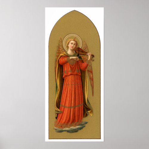Christmas Musician Angels Vintage Renaissance Poster